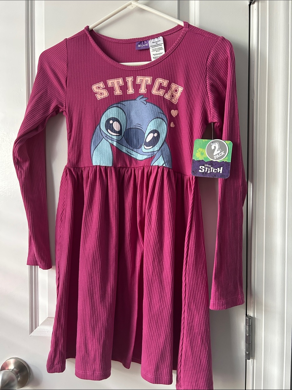 2pk NWT Stitch Graphic Girls' Long Sleeve Dresses